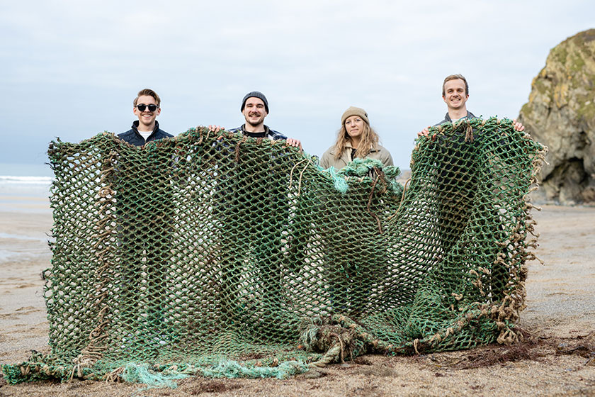 Waterhaul staff holding net